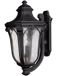 Trafalgar Extra Large Exterior Sconce in Museum Black.